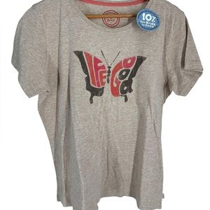 Womens NWT Life Is Good Butterfly shirt large